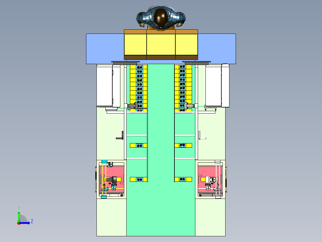 半自动人工装箱设备左视图