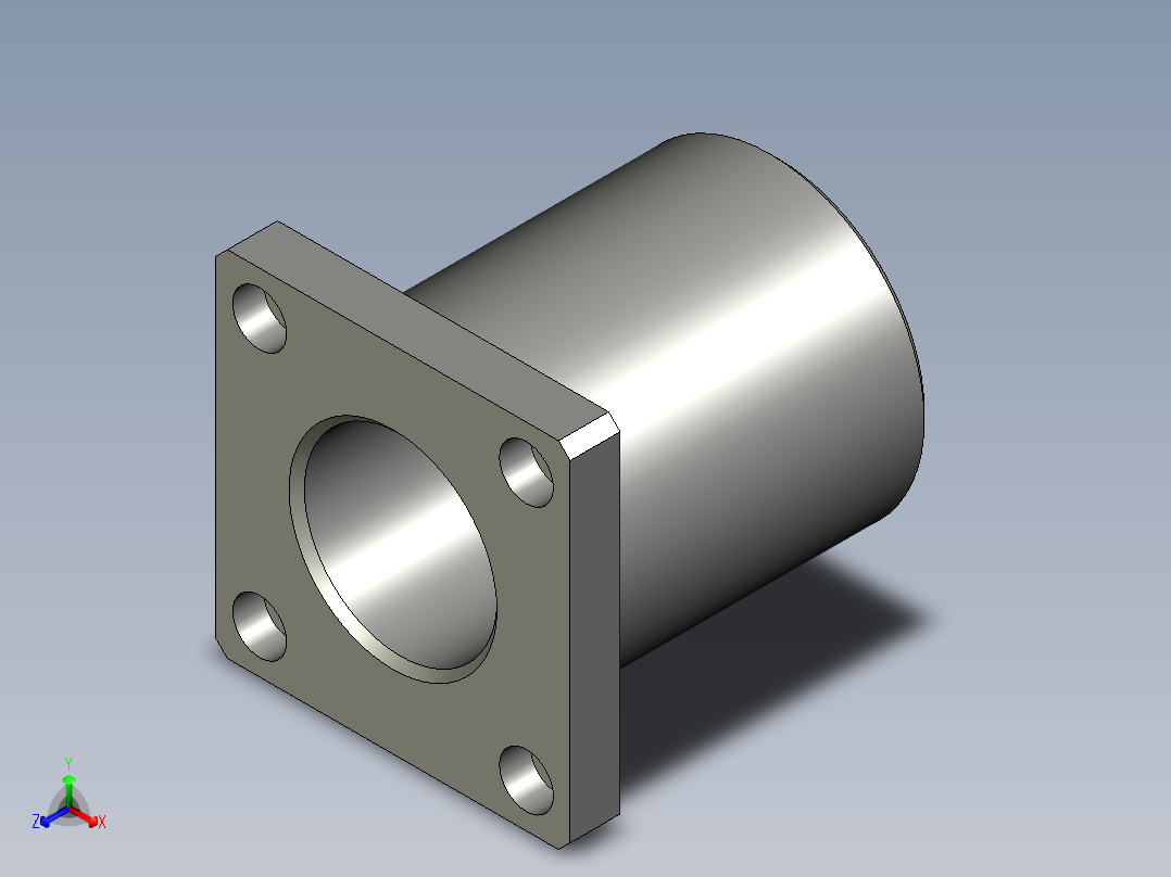 LMYMK50UU带法兰直线轴承正等轴测图
