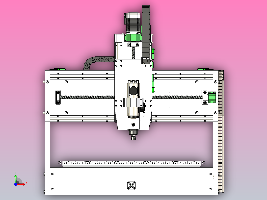 cnc龙门铣床设计前视图