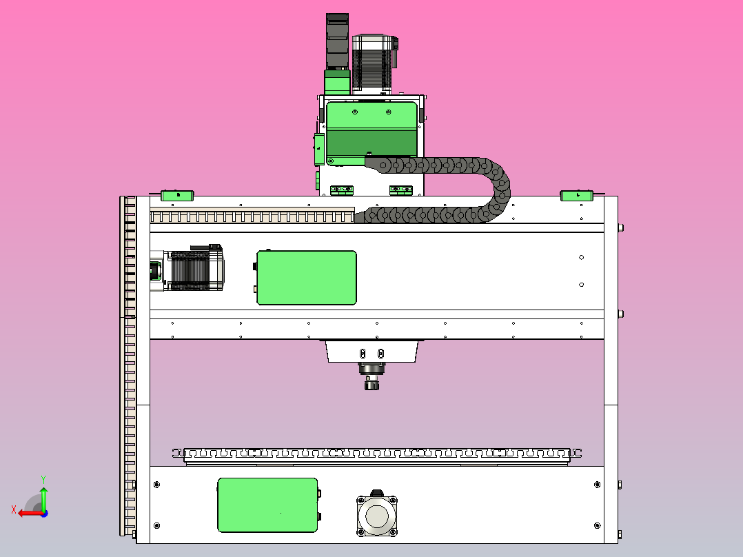 cnc龙门铣床设计后视图