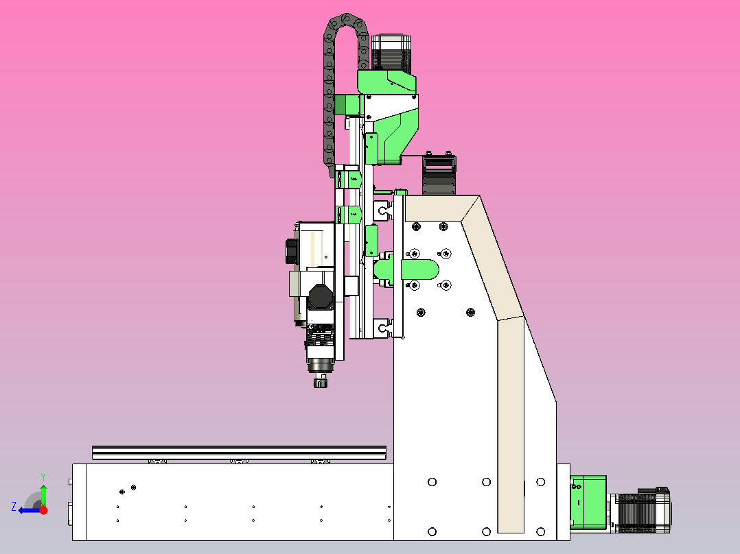 cnc龙门铣床设计右视图