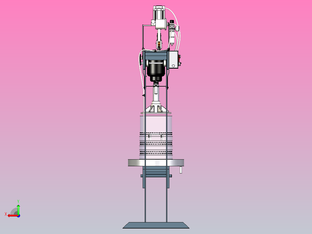 一款半自动化压力机-分离机S3D图纸后视图