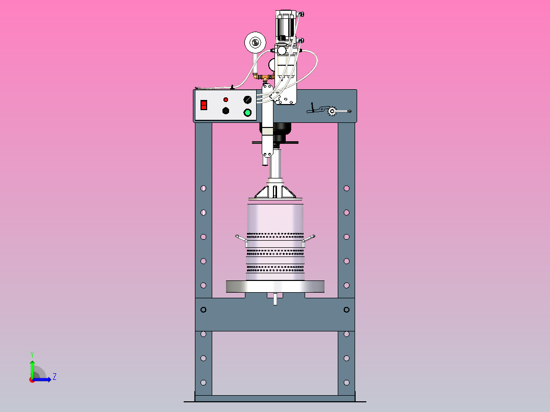 一款半自动化压力机-分离机S3D图纸左视图