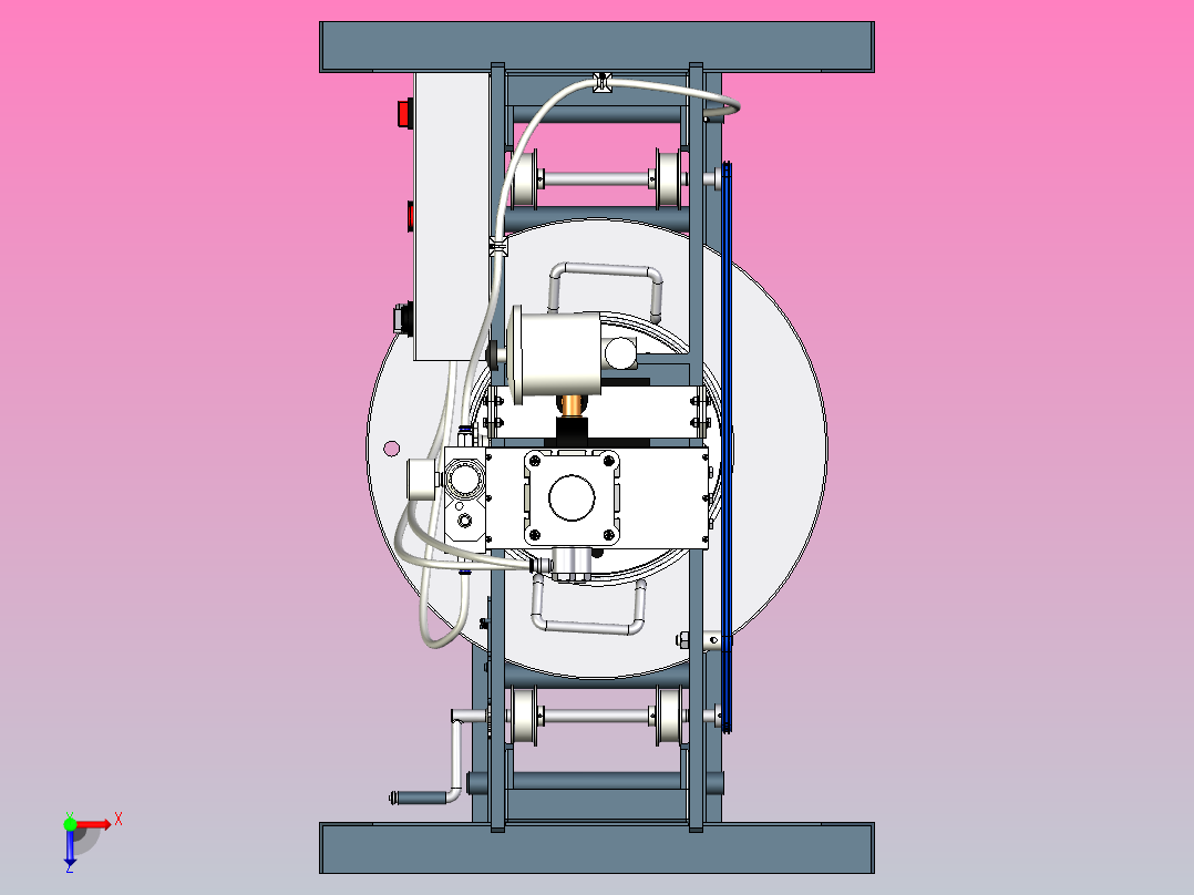 一款半自动化压力机-分离机S3D图纸俯视图