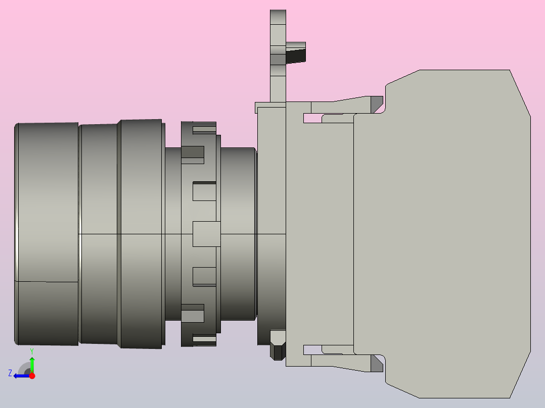 按钮开关YW1B-A1E10W右视图