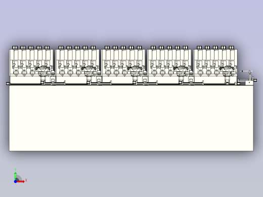 一款多工位移印机（平台）三维模型前视缩略图