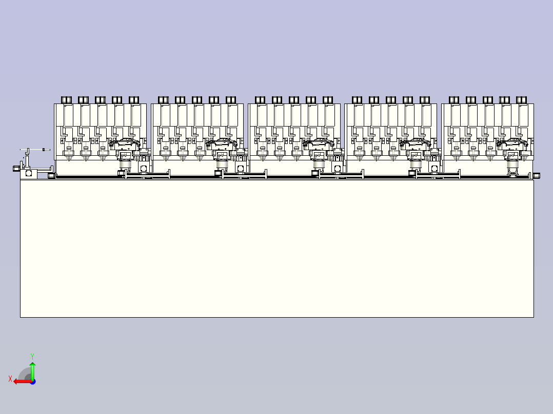 一款多工位移印机（平台）三维模型后视图