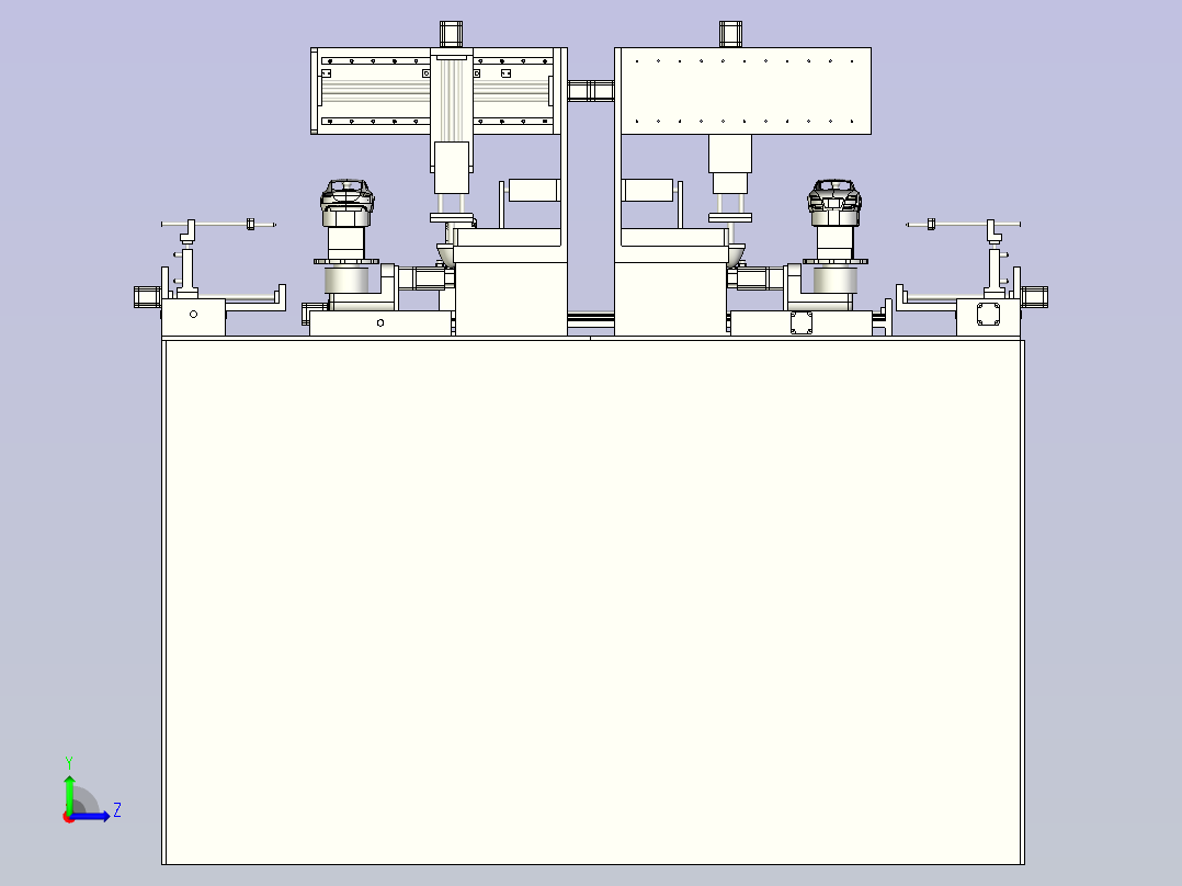 一款多工位移印机（平台）三维模型左视图