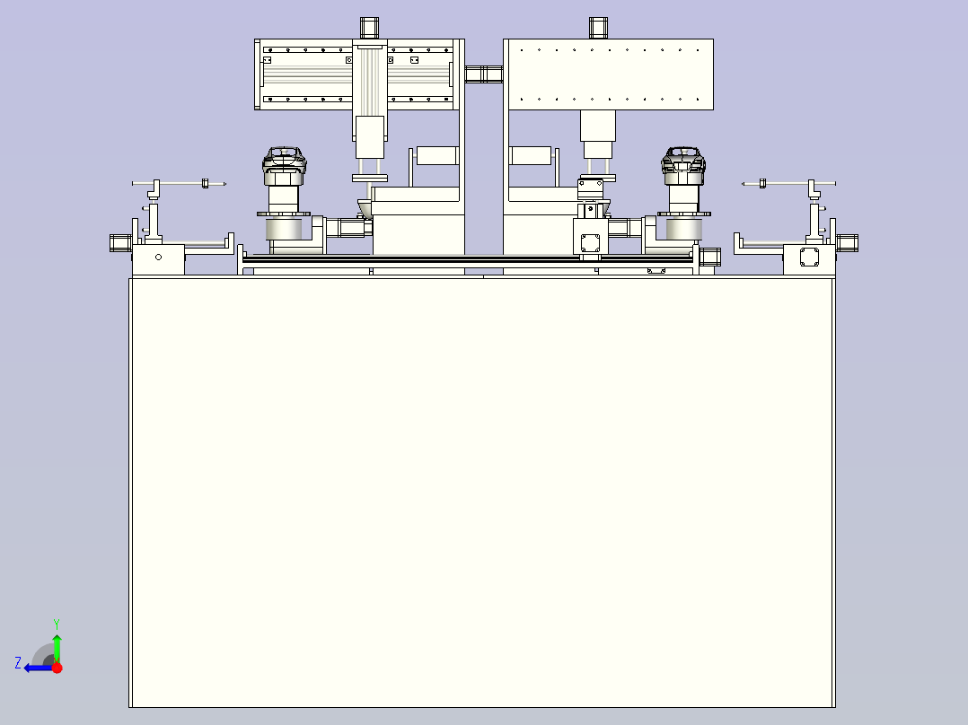 一款多工位移印机（平台）三维模型右视图