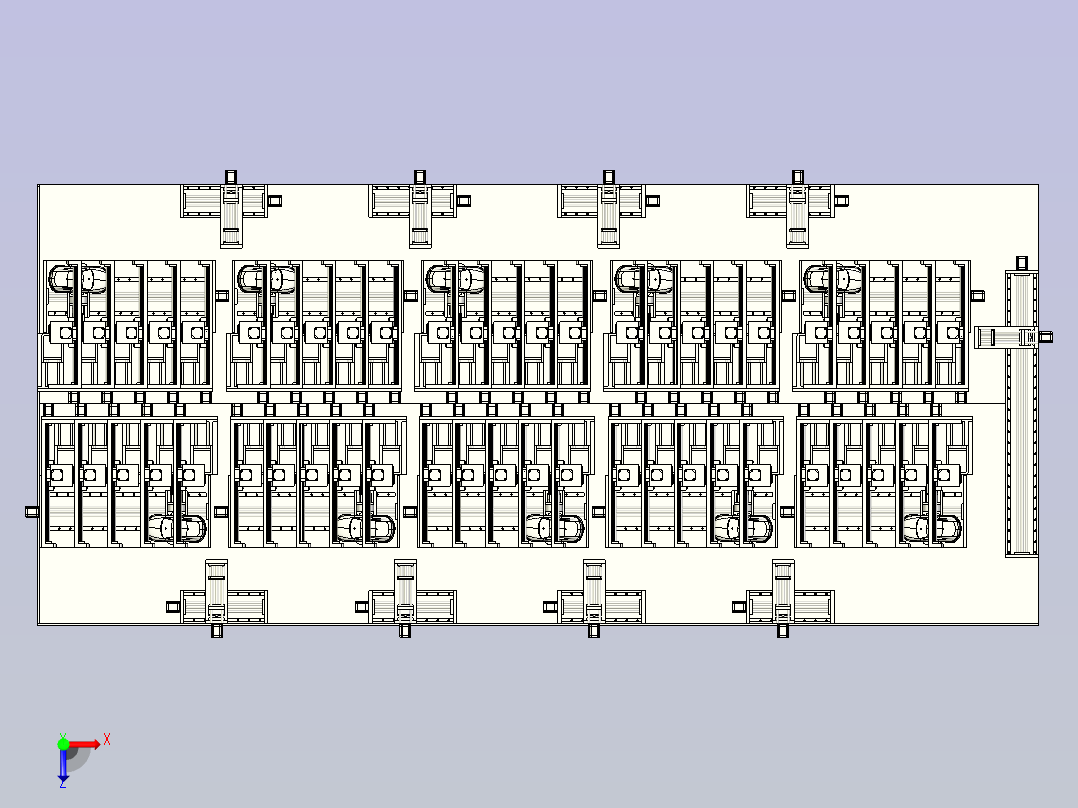 一款多工位移印机（平台）三维模型俯视图