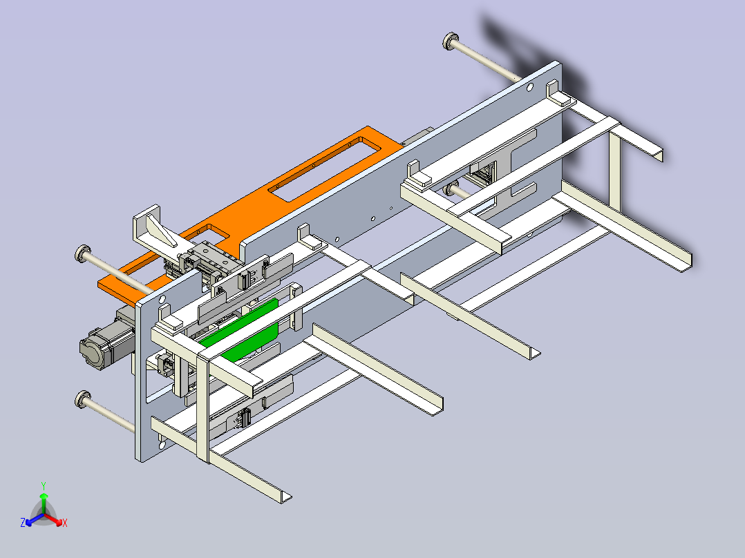 卧式料仓正等轴测图