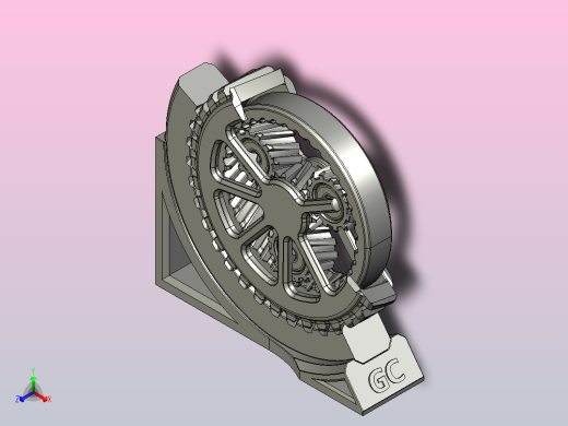 旋转齿轮的奖杯正等轴测缩略图