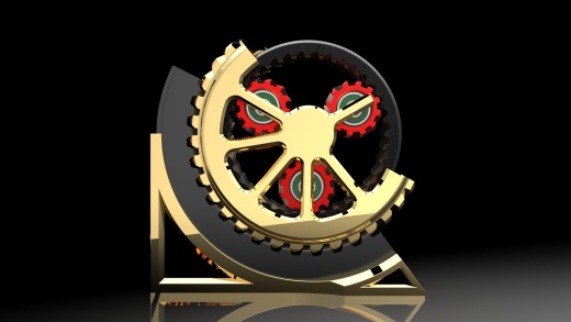 旋转齿轮的奖杯缩略图