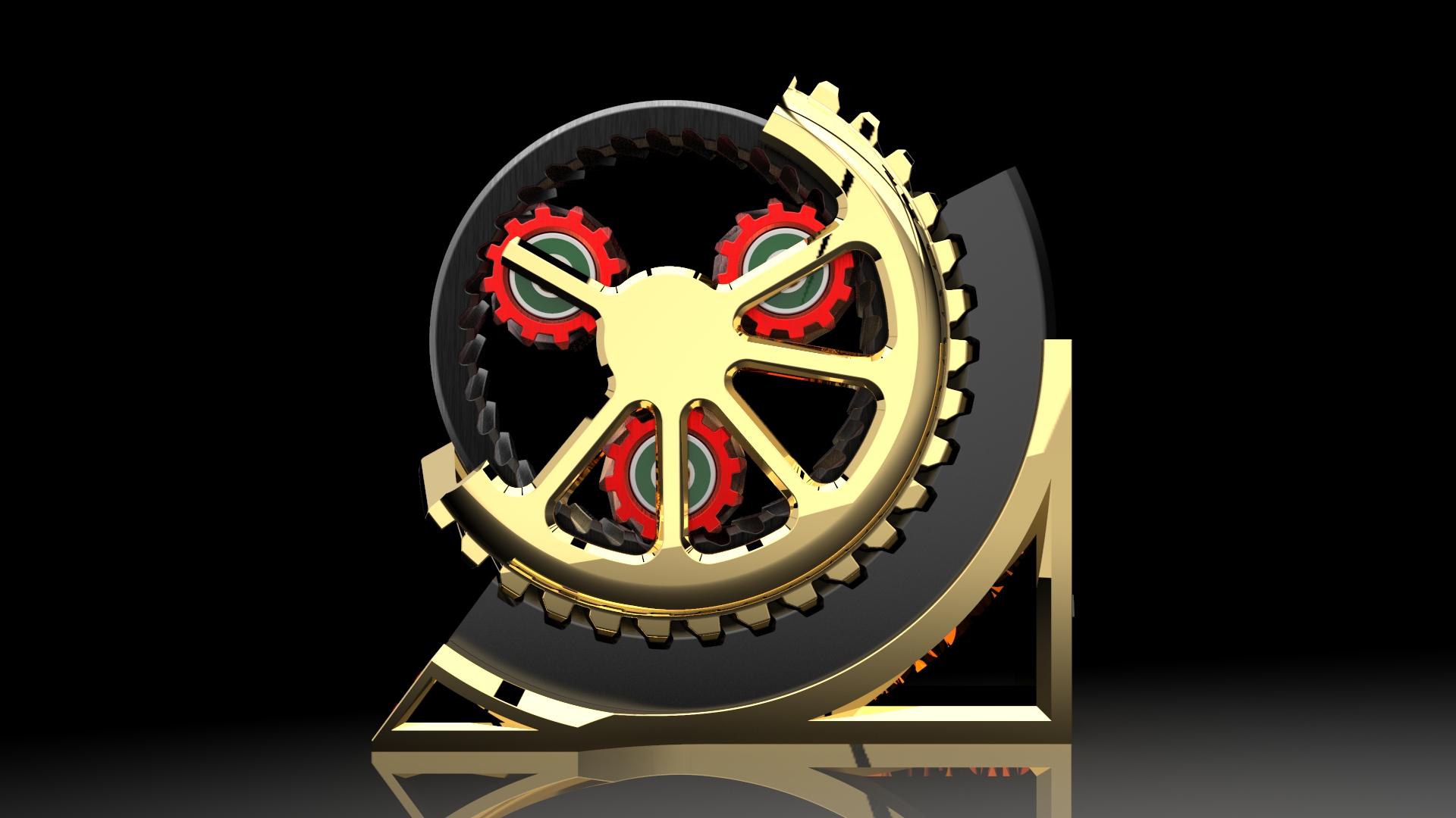 旋转齿轮的奖杯