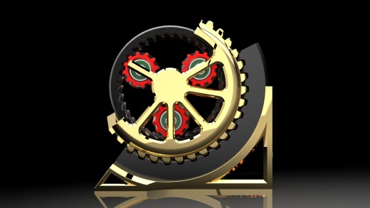 旋转齿轮的奖杯缩略图