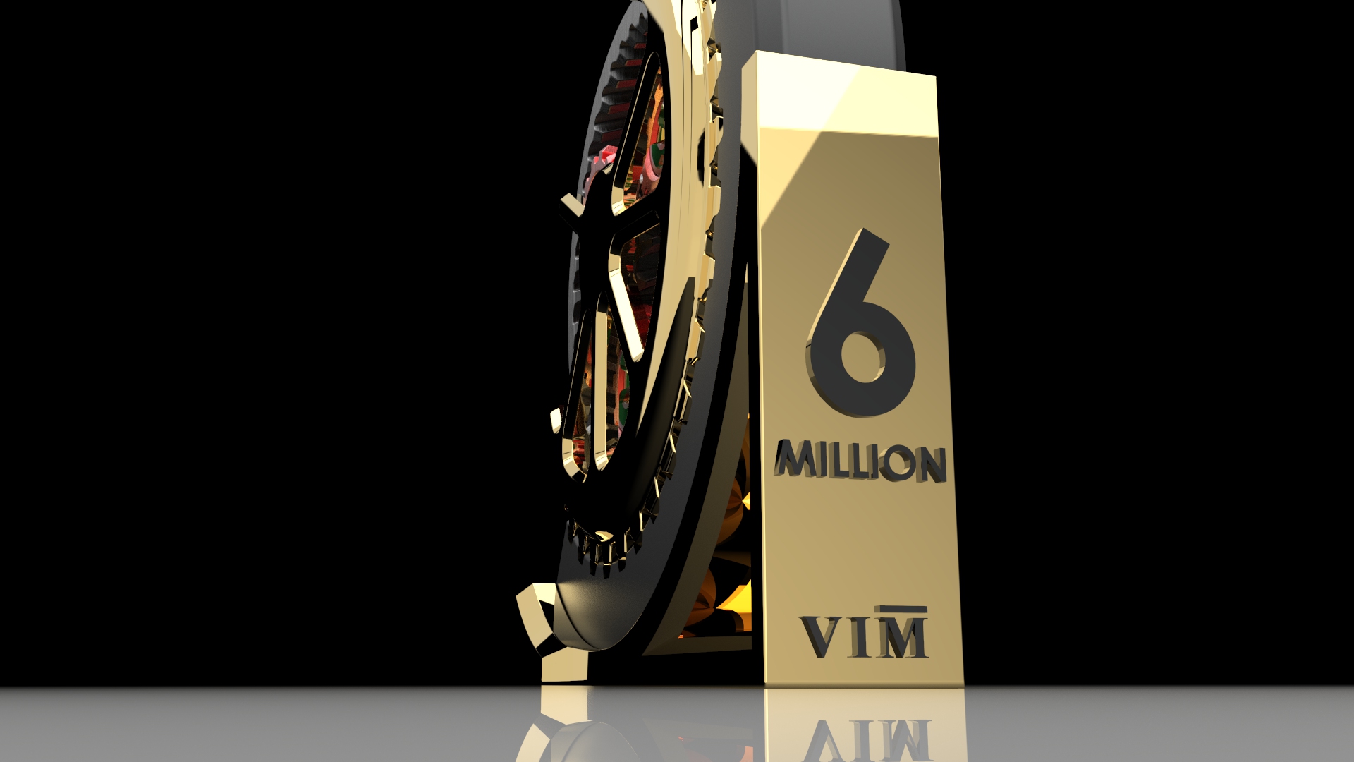 旋转齿轮的奖杯