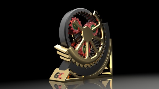 旋转齿轮的奖杯缩略图