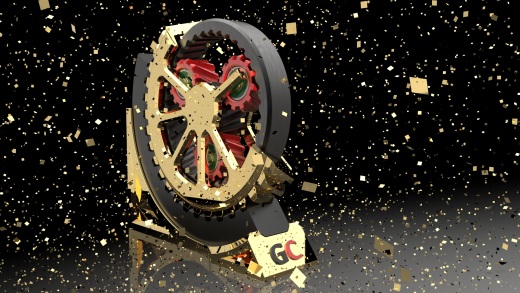 旋转齿轮的奖杯缩略图