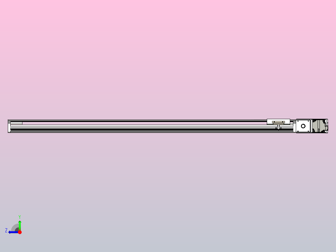 皮带直线轴半封闭可选导轨TPA-HNB-105D-90-L1150-MR-C-P20-N3右视图