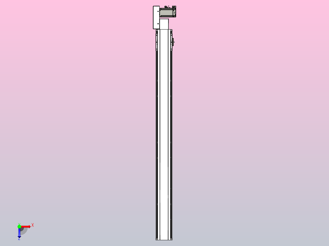 皮带直线轴半封闭可选导轨TPA-HNB-105D-90-L1150-MR-C-P20-N3俯视图