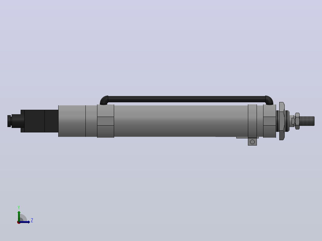 10Y-1K系列小型气缸(带阀带开关型)[10Y-1KSD50N200A8K1SD]左视图