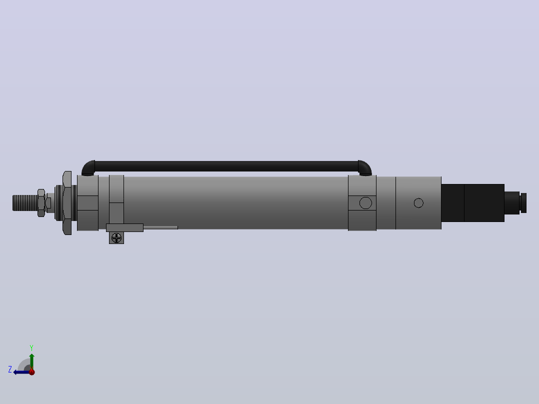 10Y-1K系列小型气缸(带阀带开关型)[10Y-1KSD50N200A8K1SD]右视图