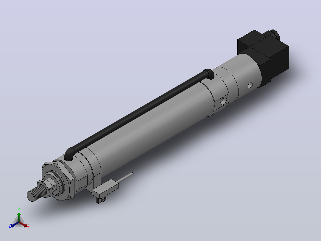10Y-1K系列小型气缸(带阀带开关型)[10Y-1KSD50N200A8K1SD]正等轴测图
