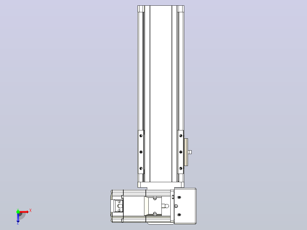 皮带直线轴半封闭可选导轨TPA-HNB-85S-90-L150-RU-C-P20-N3俯视图