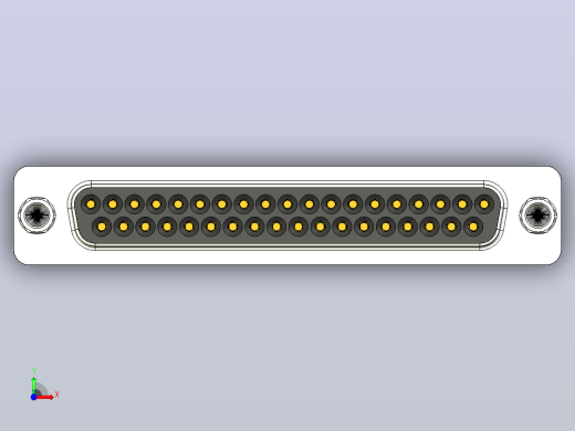 DB 37和DB 9垂直PCB公母连接器前视缩略图