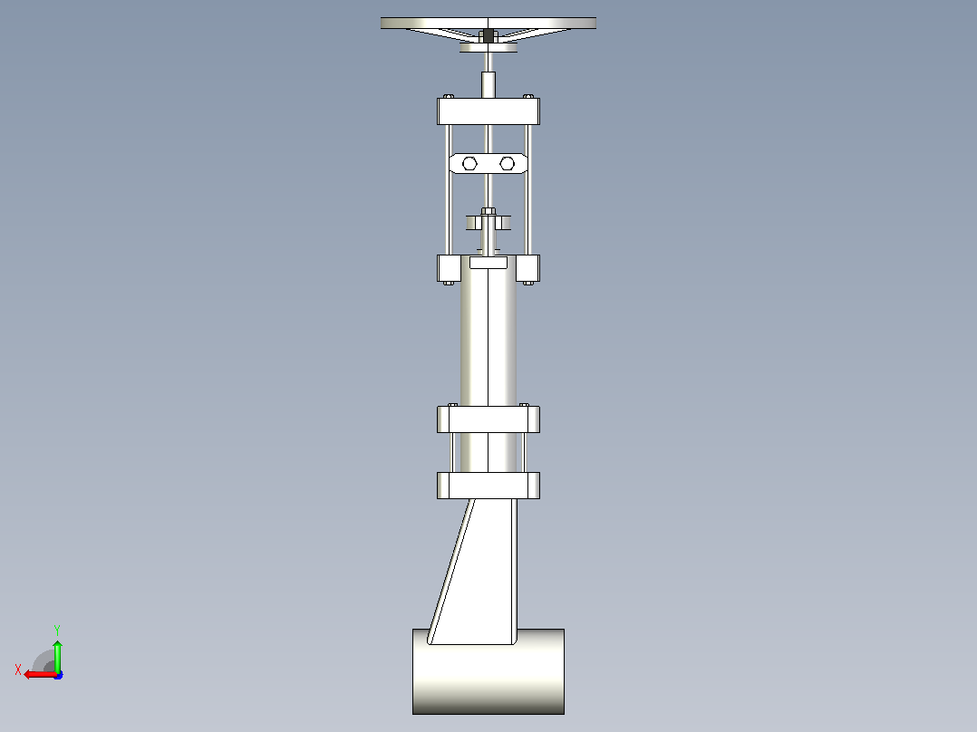 承插焊连接波纹管截止阀 Class 150,300,800[公称通径50-L140]后视图