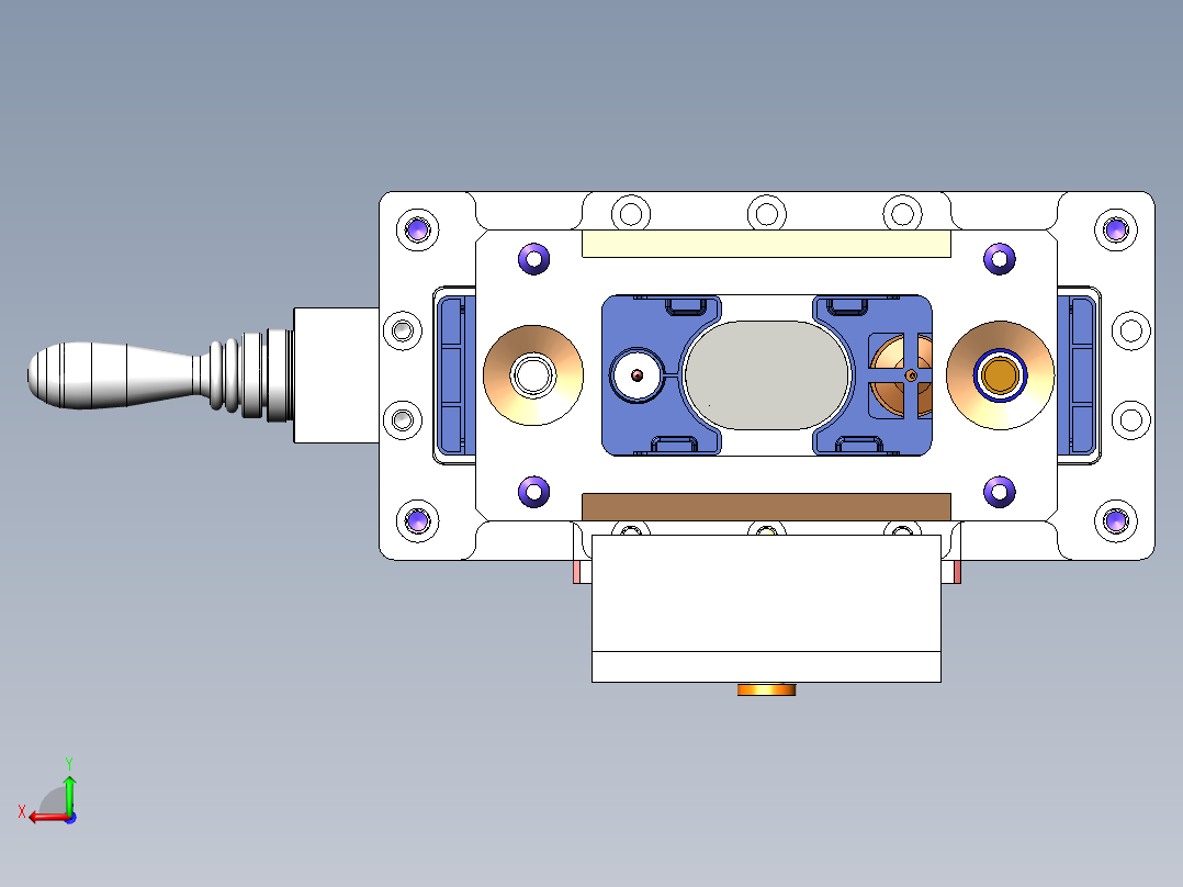 极柱焊接夹具后视图