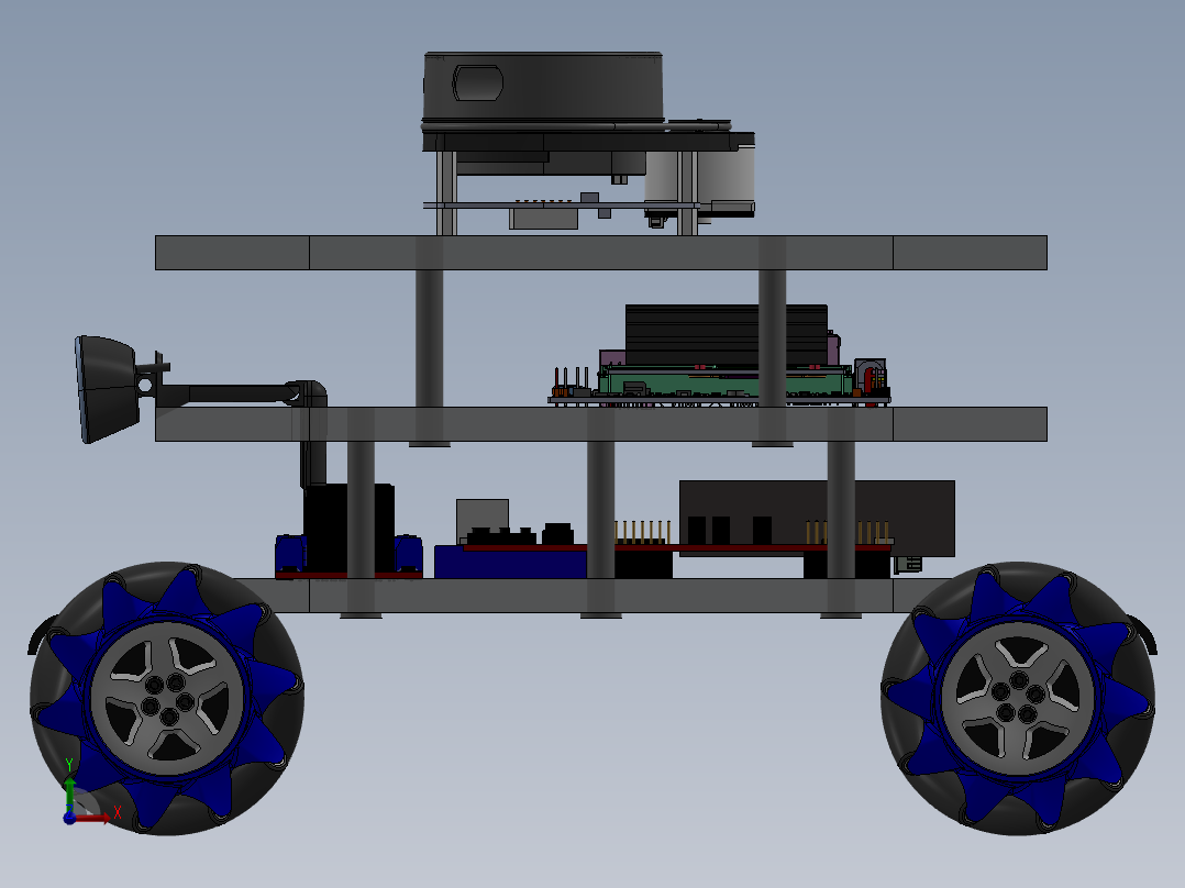 麦克纳姆轮小车sw2020可编辑前视图