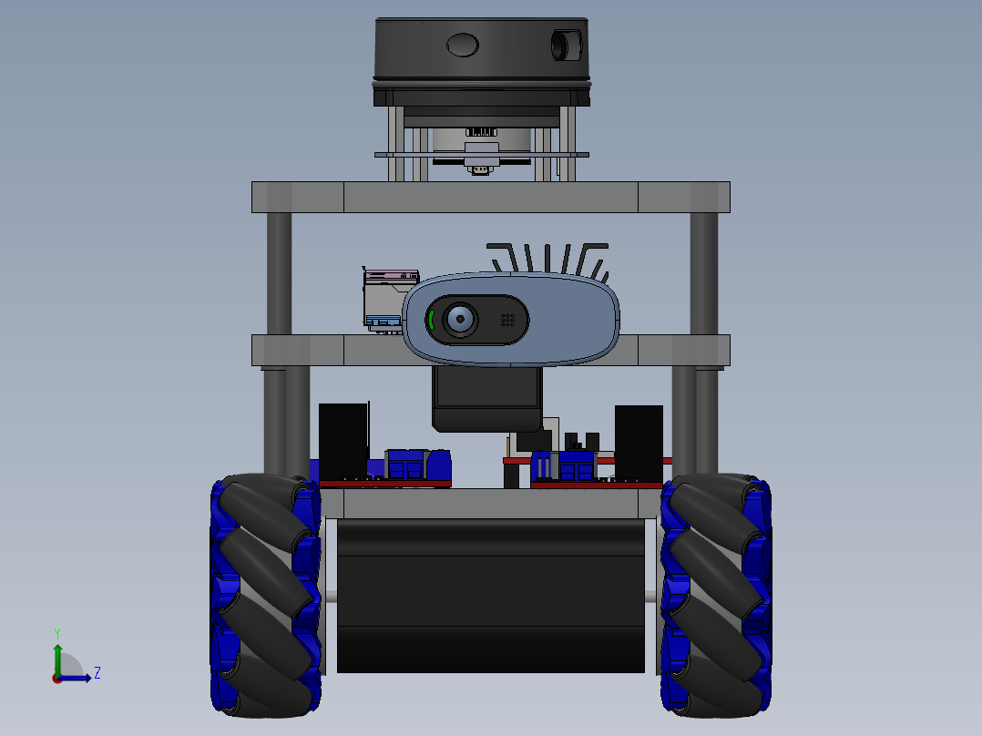 麦克纳姆轮小车sw2020可编辑左视图