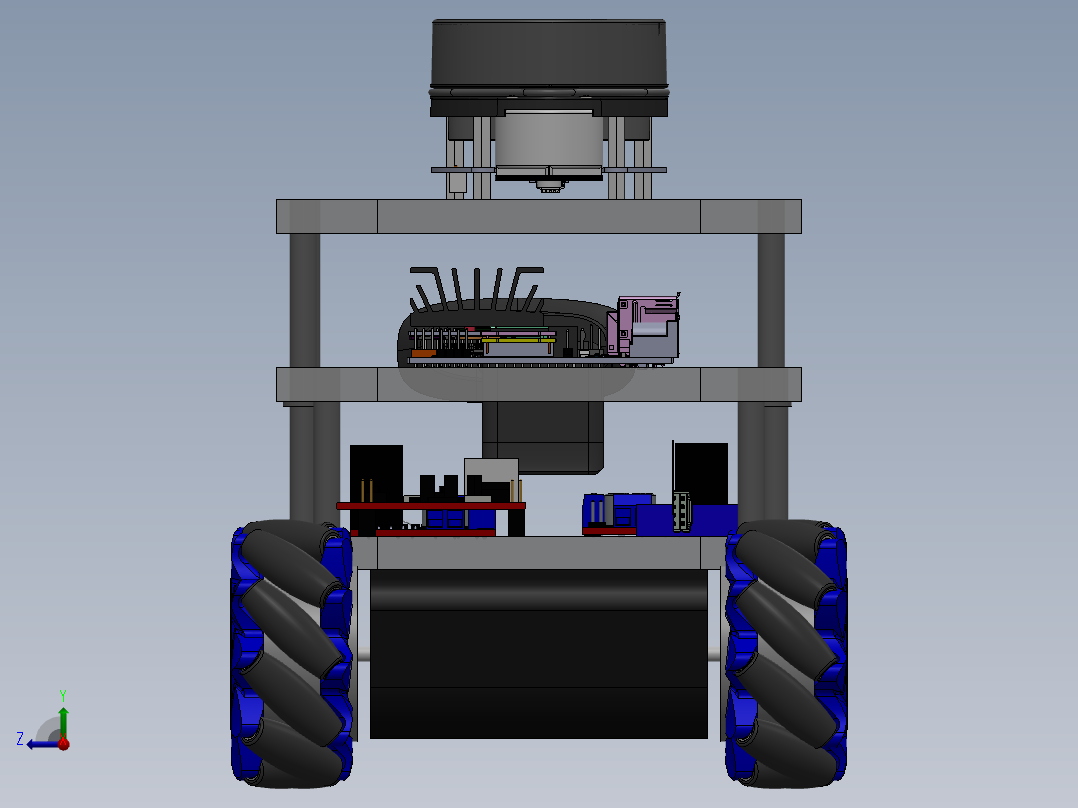 麦克纳姆轮小车sw2020可编辑右视图