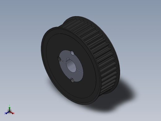 同步轮（锥套紧固）3D模型正等轴测缩略图