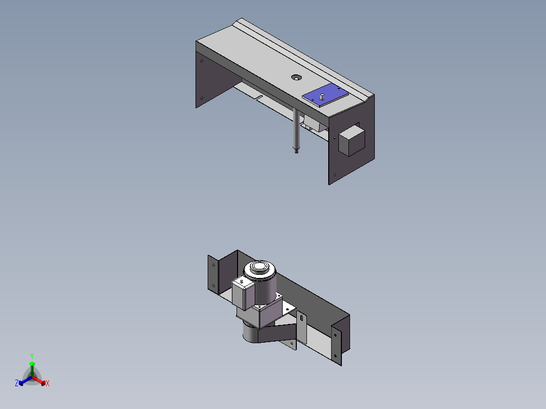 流水线ICT前接驳台3D图纸正等轴测图