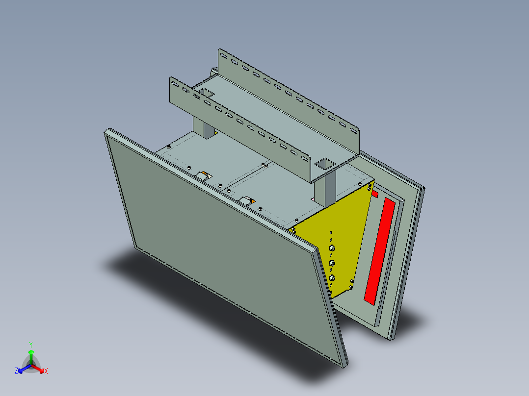 可调整拆卸式LCD屏支架正等轴测图