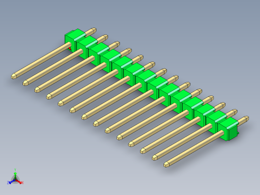彩色公头100mil（2.54mm）系列-DS1021_green_1x14p_100mil_Type5_rev1.0