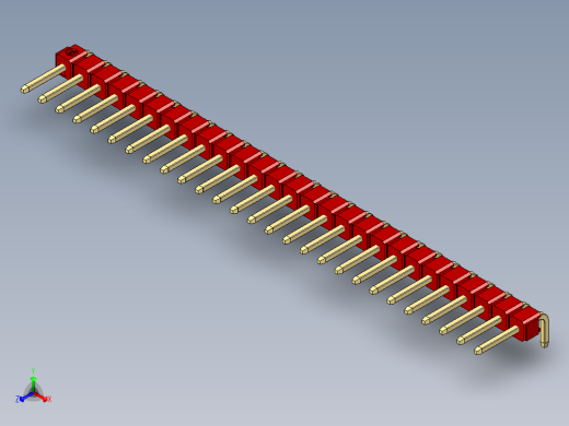 彩色公排针 100mil 2.54mm 系列-DS1022_red_1x27p_100mil_TypeD_rev1.0