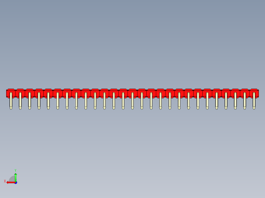 彩色公排针 100mil 2.54mm 系列-DS1022_red_1x27p_100mil_TypeD_rev1.0后视缩略图