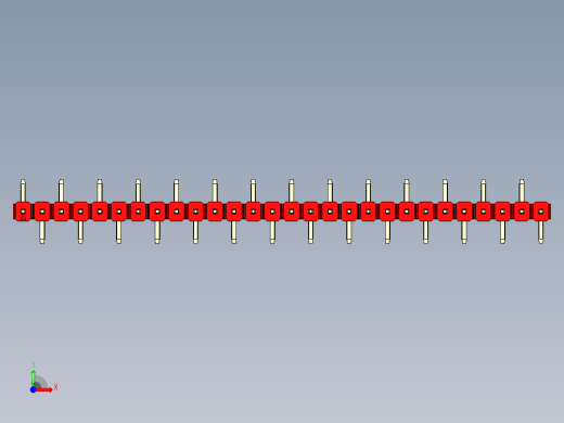 彩色公排针 100mil 2.54mm 系列-DS1022_red_28p_100mil_Type_SMT_R1_rev1.0前视缩略图