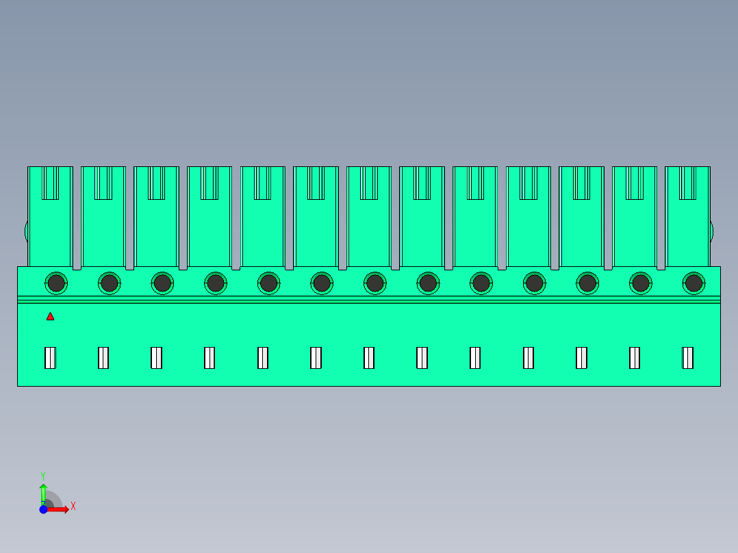 DEGSON 15EDG 系列 3.5mm 插拔式接线端子 FullPack-15EDGA-3.5-13P-14-00AH前视图
