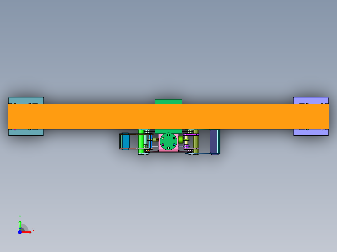 油桶卧式搬运龙门吊前视图