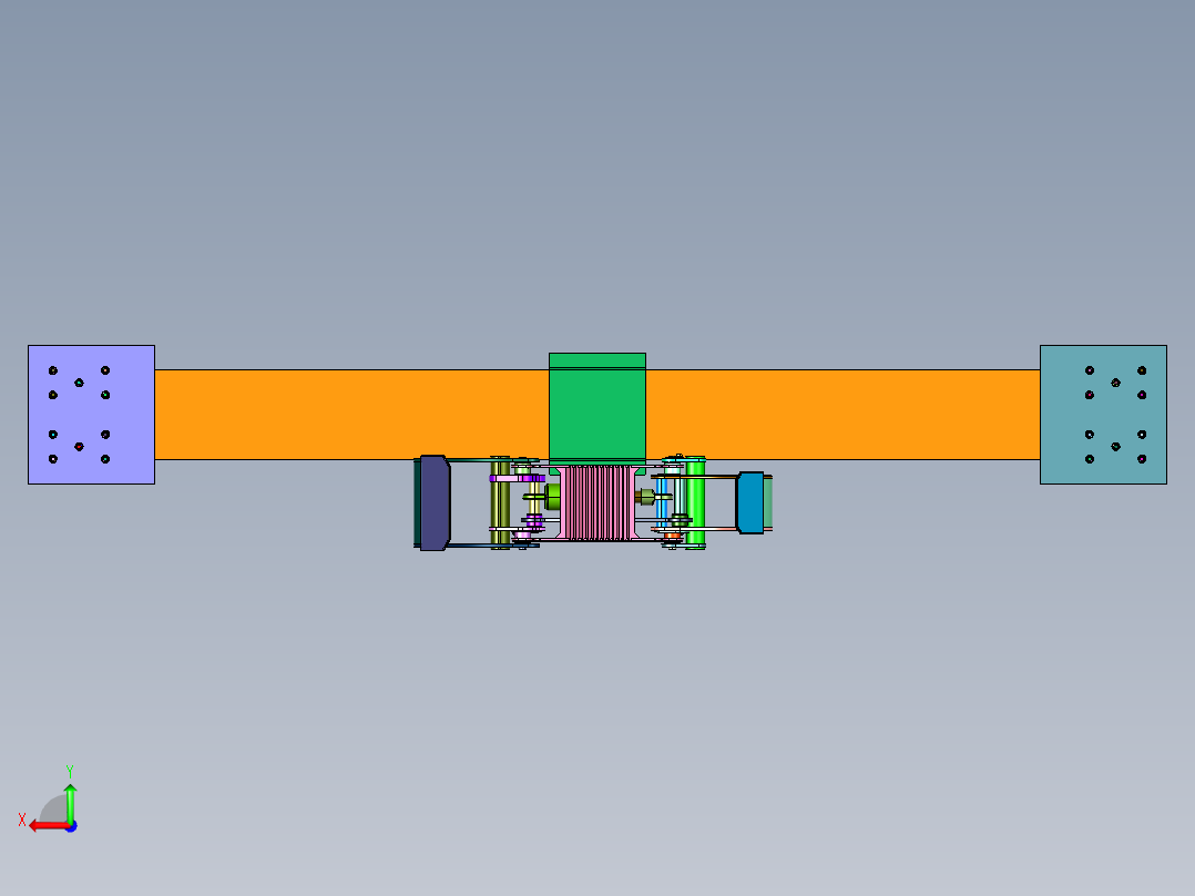 油桶卧式搬运龙门吊后视图