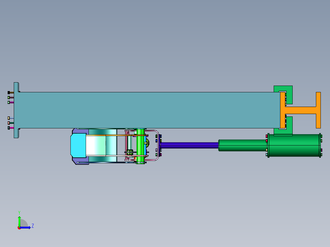 油桶卧式搬运龙门吊左视图
