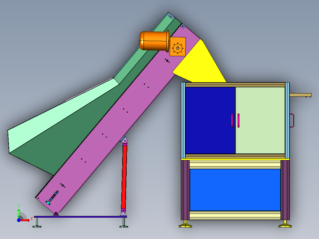 一体式振动盘料仓供料机构前视图