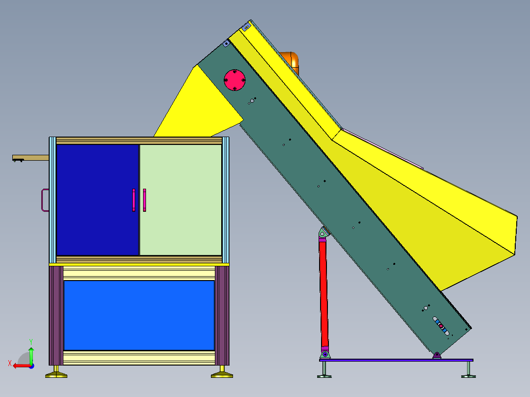 一体式振动盘料仓供料机构后视图