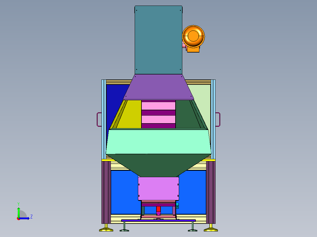一体式振动盘料仓供料机构左视图