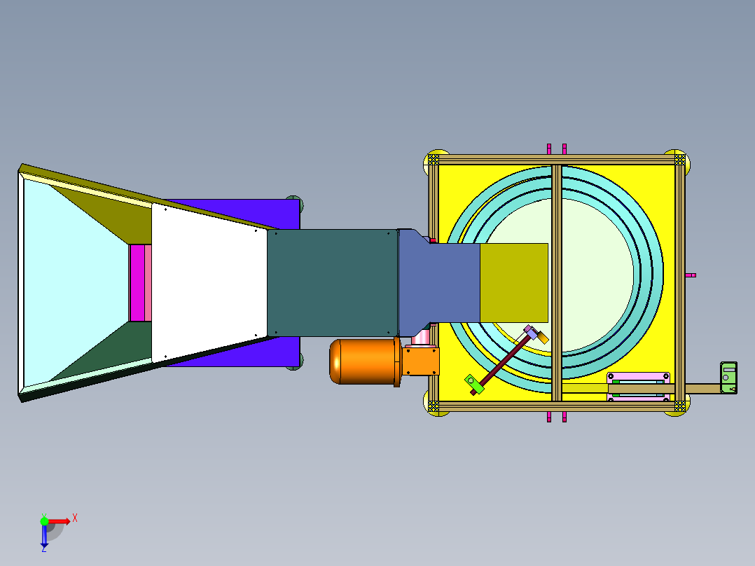 一体式振动盘料仓供料机构俯视图