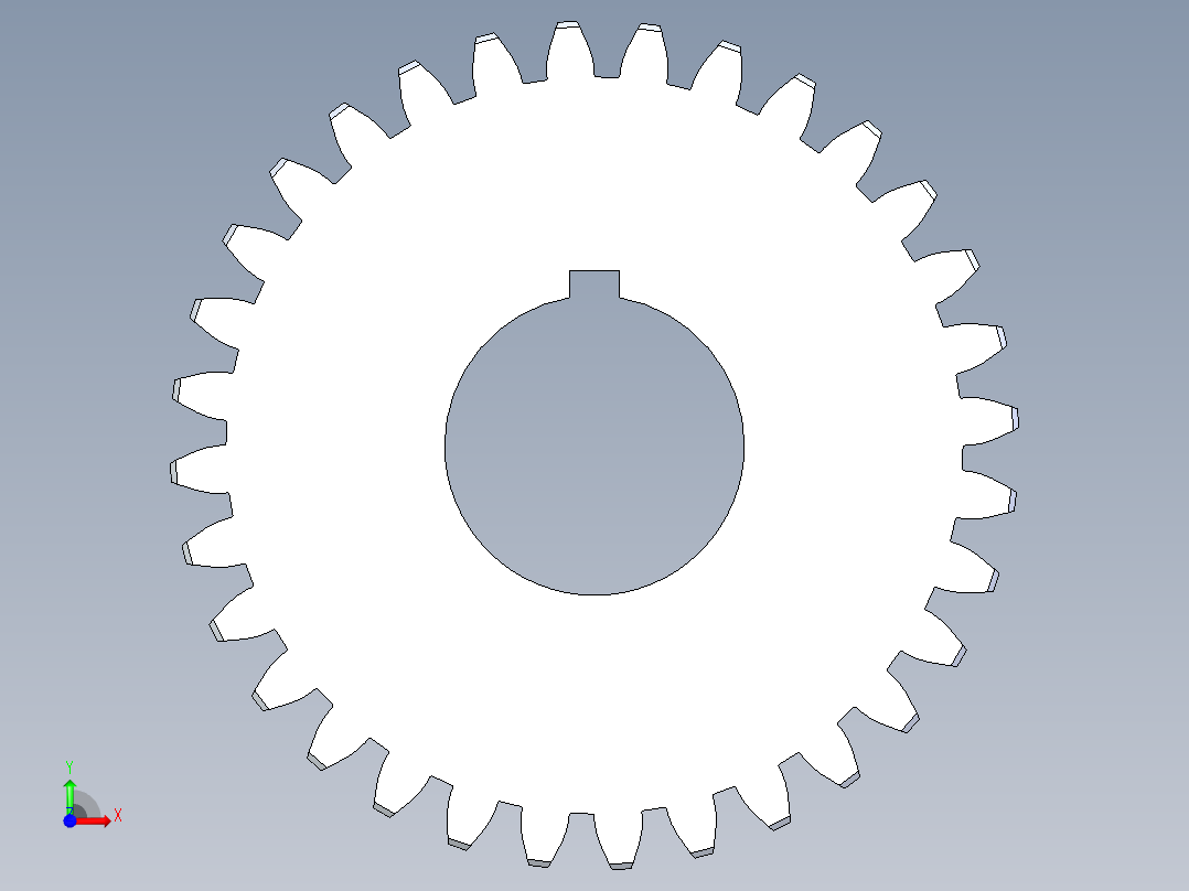 正齿轮压力角20 -16dp-20pa-32t spur gear前视图
